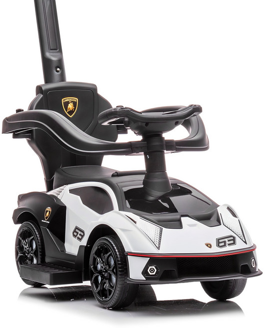 맘스아이 무소음 바퀴 람보르기니 푸쉬카, 화이트, 1개