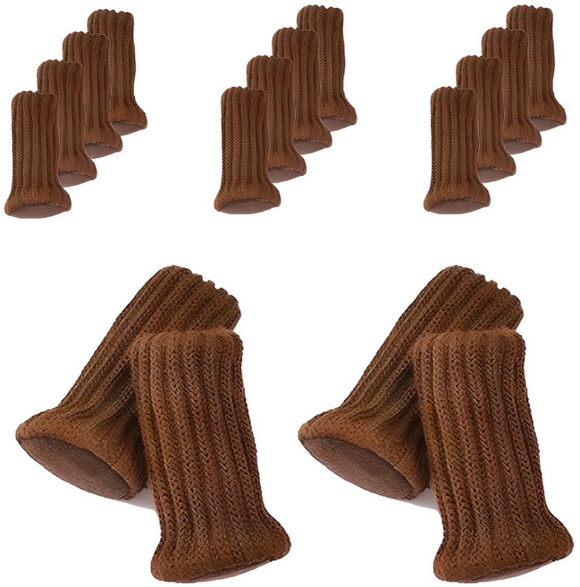 리빙선생 논슬립 소음방지 의자발커버, 브라운, 16개