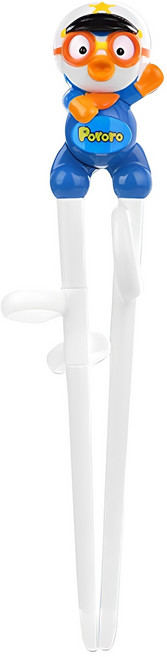 에디슨 경찰 뽀로로 아동교정젓가락 1단계 오른손용, 블루, 1개