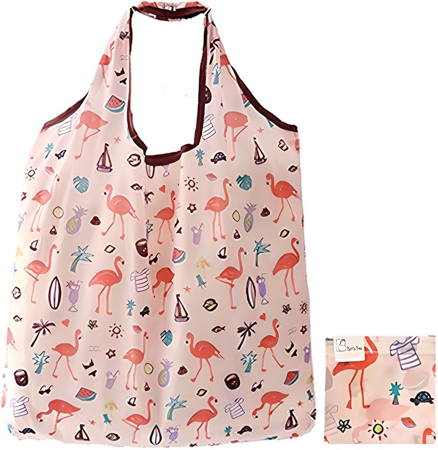 휴대용 접이식 정사각 장바구니, 플라밍고, 1개