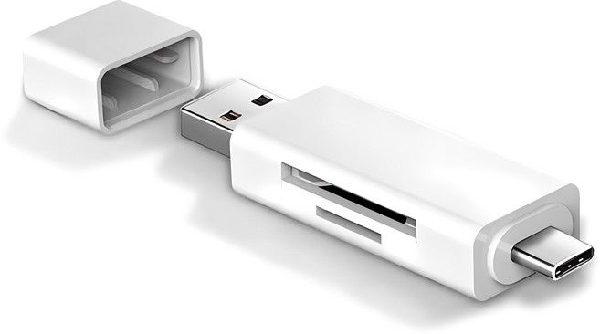 라온 USB 3.0 C타입 카드 리더기, CR-100C, 화이트, 1개