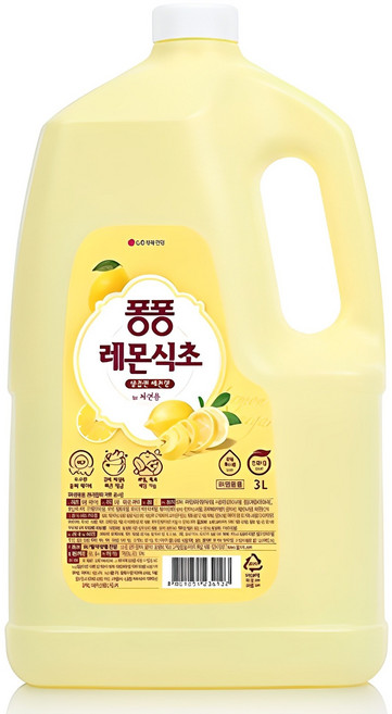 퐁퐁 레몬식초 주방세제 용기형, 3L, 1개
