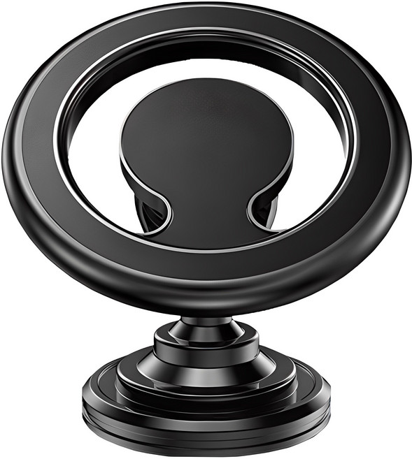 제이엔 맥세이프 호환 차량용 대시보드 핸드폰 거치대 + 링 스티커, 1개, 블랙