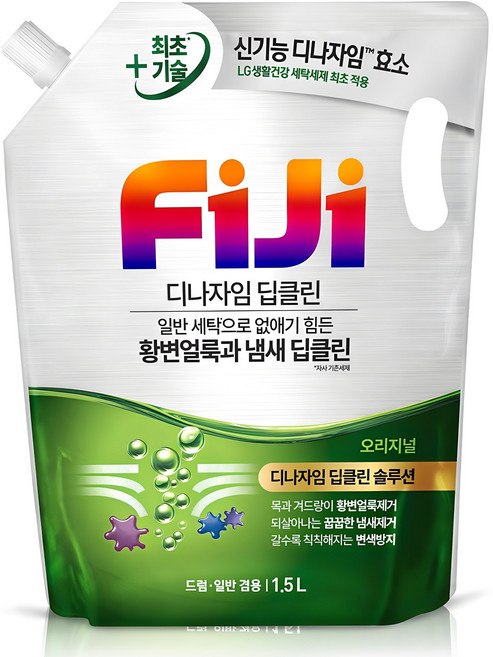 피지 디나자임 딥클린 일반드럼 겸용 오리지널 액상세제 리필, 1.5L, 1개