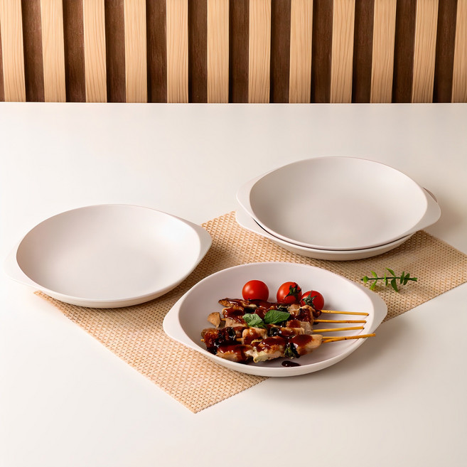 아띠홈 올더플레이트 원형접시 4p, 크림, 1세트