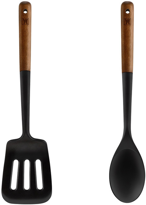 바겐슈타이거 플렉시벨 플래티넘 실리콘 조리도구세트 2종, 뒤집개 + 볶음스푼, 블랙, 1세트