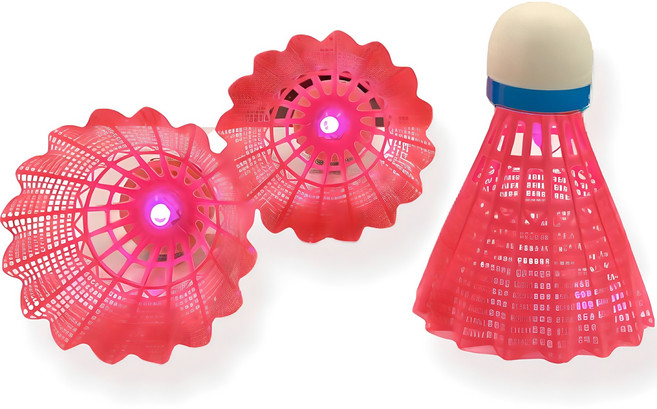 릴렉스픽 LED 야광 배드민턴 셔틀콕, 핑크, 3개입, 1개