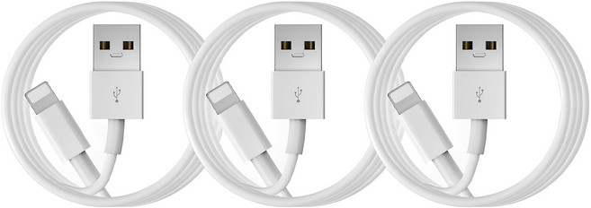 신지모루 아이폰 고속충전 케이블, 1m, 화이트, 3개