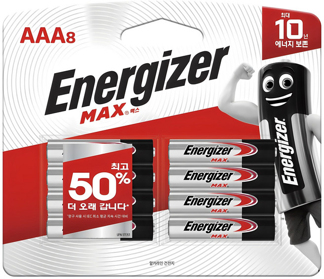 에너자이저 맥스 AAA건전지, 8개입, 1개