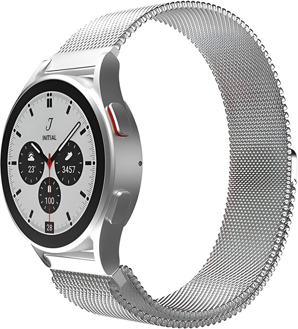 신지모루 갤럭시워치 밀레니즈 밴드 스트랩, 실버, 1개