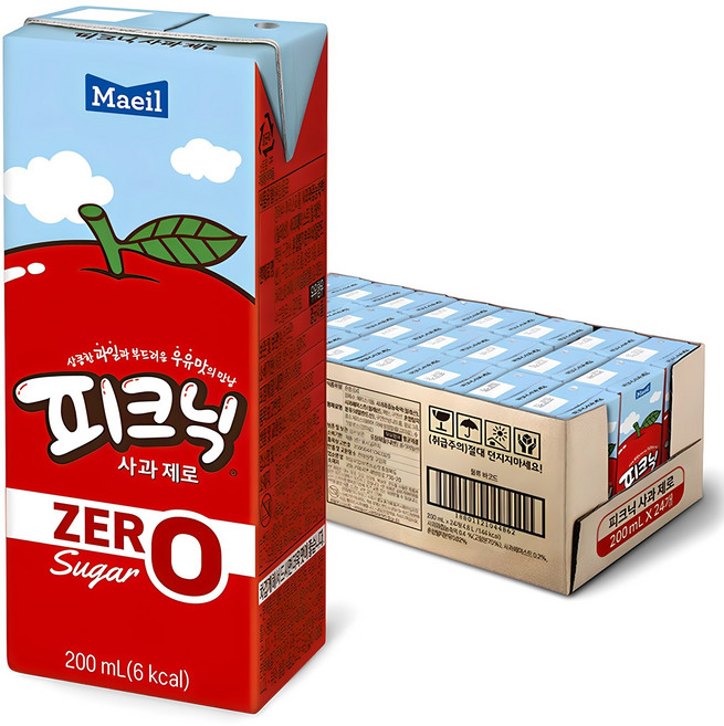 피크닉 제로 사과, 200ml, 24개