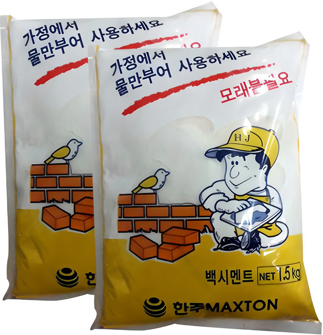 백시멘트 한주 세라믹 가정용 시멘트 1.5kg, 2개