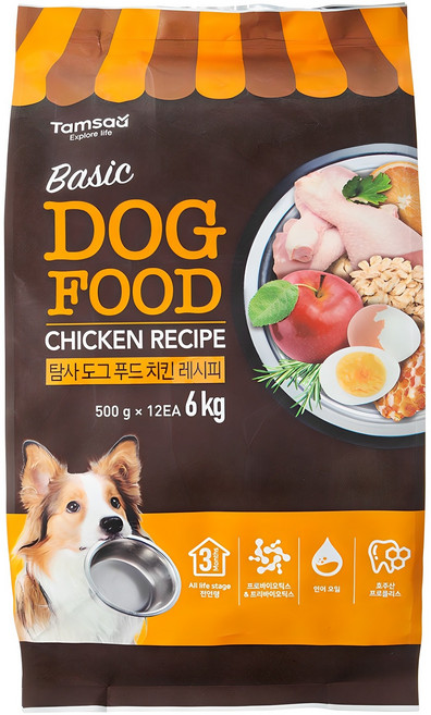 탐사 6free 강아지 사료 치킨 레시피, 6kg, 1개, 닭