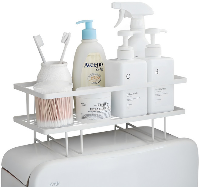 무타공 공간활용 변기위 수납선반, 화이트, 1개