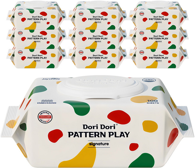 도리도리 패턴플레이 시그니처 아기물티슈 캡형, 50g, 100매, 10개