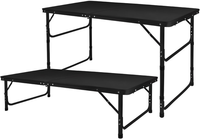 카르닉 피크닉 4단 높이조절 폴딩 테이블 PI-HCT001, 블랙