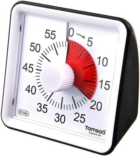 탐사 다용도 시간관리 무소음 타이머, 블랙계열, 1개