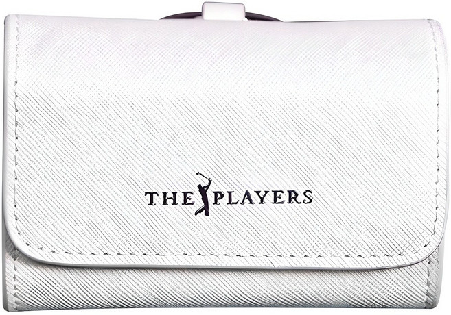 PGA투어 THE PLAYERS 헤리티지 레더 골프공 투볼 케이스, 화이트, 1개