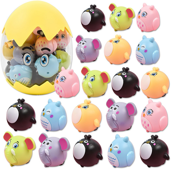 오즈토이 포레스트 풀백 동물 자동차 장난감 20피스 세트, 혼합색상, 1세트