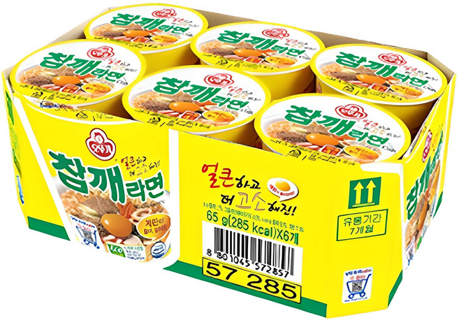 오뚜기 참깨라면 컵 65g, 6개