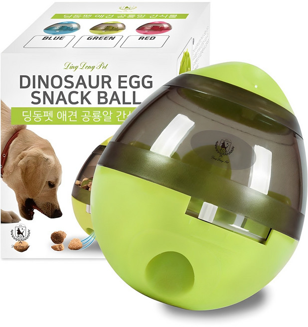 딩동펫 반려견 공룡알 간식볼, 그린, 1개
