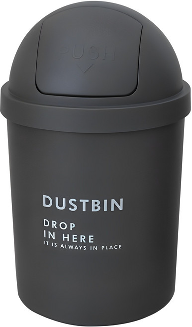 마이스타일 원형 푸쉬휴지통 6.5L, 그레이