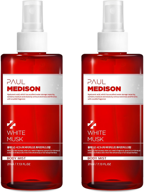 폴메디슨 시그니처 바디미스트 화이트머스크향, 211ml, 2개