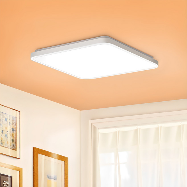 홈플래닛 LED 60W 플리커프리 정사각 방등 천장등 (친절한 설명서), 화이트 주광색