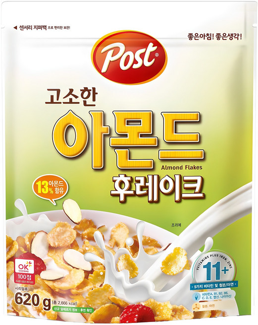 포스트 고소한 아몬드 후레이크 시리얼, 620g, 1개