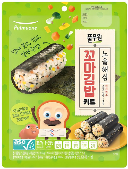 풀무원 노을 해심 꼬마김밥 키트, 39.7g, 1개