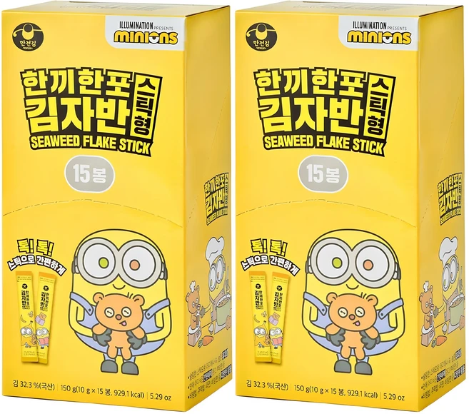 만전김 미니언즈 한끼한포 스틱 김자반, 150g, 2개 - 쿠팡