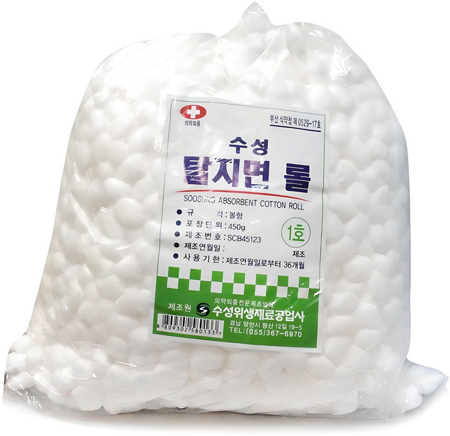 수성 탈지면 롤 볼형 1호, 1개입, 1개