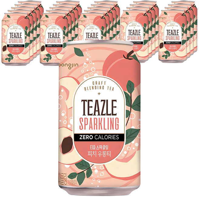 티즐 스파클링 피치우롱티, 340ml, 24개