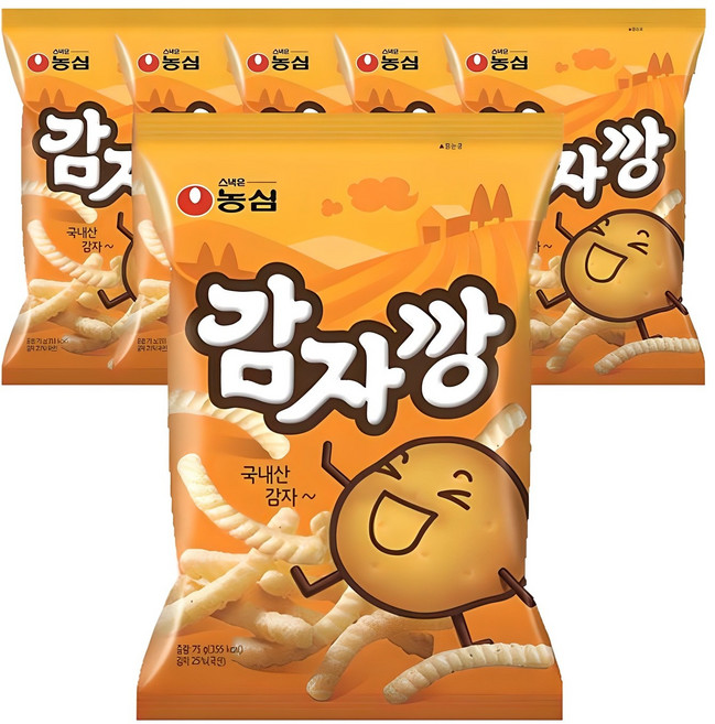 농심 감자깡, 75g, 6개
