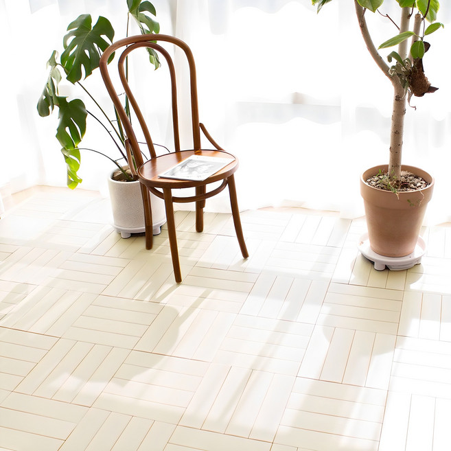 아임홈리빙 이지컷 꼼꼼한 인테리어 데크타일, 아이보리, 72개