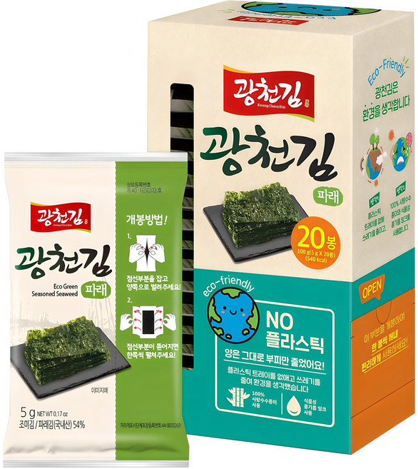 광천김 에코 파래 김, 100g, 1개