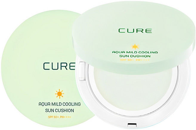 김정문알로에 라 센스 로에 큐어 아쿠아 마일드 쿨링 선쿠션 SPF50+ PA++++, 25g, 1개