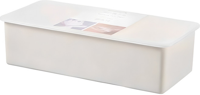 구디푸디 물빠짐 사각 뚜껑 심플 수저통 보관함, 화이트, 1개