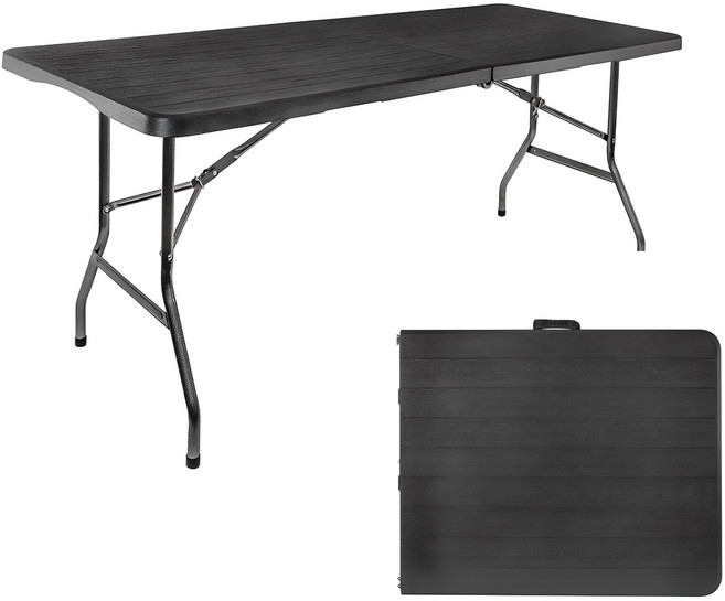 코멧 아웃도어 브로몰딩 접이식 테이블 1800, 블랙