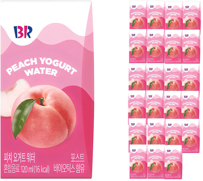 배스킨라빈스 피치 요거트 워터, 120ml, 24개
