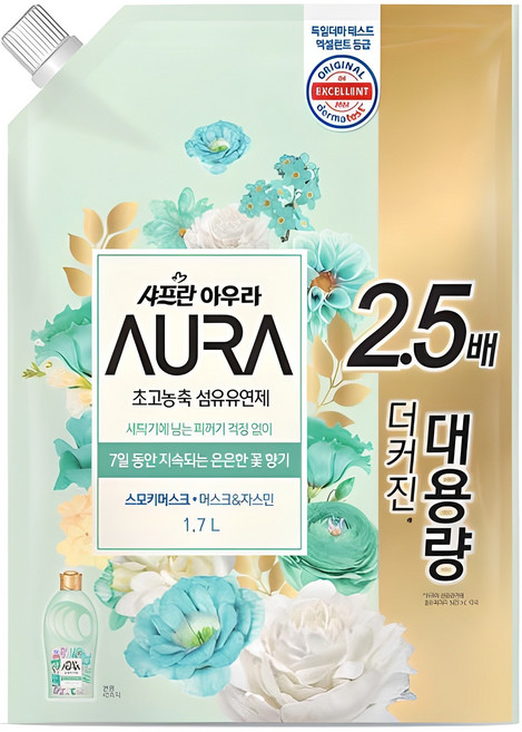 아우라 초고농축 섬유유연제 스모키머스크 리필, 1.7L, 1개