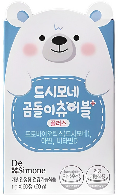 드시모네 곰돌이 츄어블 플러스 유아유산균, 60정, 1개
