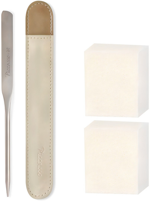 PICCASSO 畢卡索 咸慶植頂級彩妝刮棒企劃套組, 粉底調和棒16cm*1支+粉撲5*3.7*2.3cm*2個, 1個, 混合色