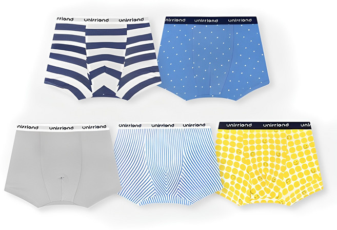 유니프랜드 남아용 레오 60수 면스판 아웃밴드 드로즈 5종 세트