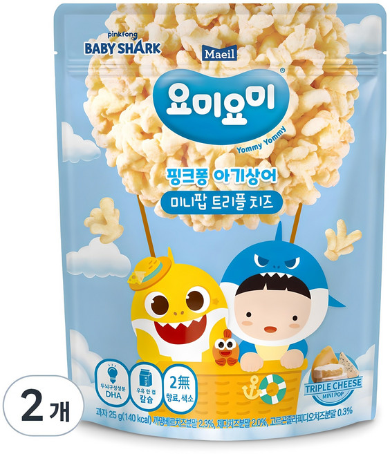 요미요미 유아용 미니팝 과자, 트리플치즈, 2개, 25g