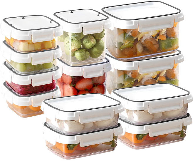 창신리빙 스카이락 밀폐 반찬용기 12종 세트, 1세트, 460ml(4P) + 980ml(2P) + 240ml(4P) + 650ml(2P)
