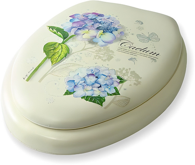 행거전문가 러블리 소프트 O형 변기커버, 수국아이보리, 1개