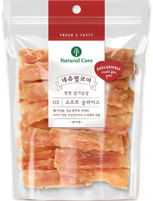네츄럴코어 강아지 소프트 슬라이스 건조 간식, 닭가슴살, 180g, 1개