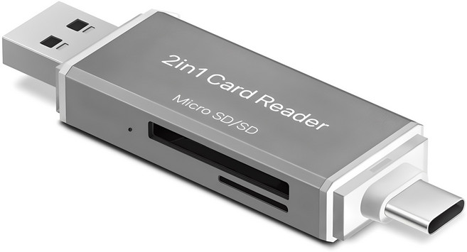 홈플래닛 C타입 USB 3.0 멀티 카드리더기 MSD/SD, RD-AC01, 그레이, 1개
