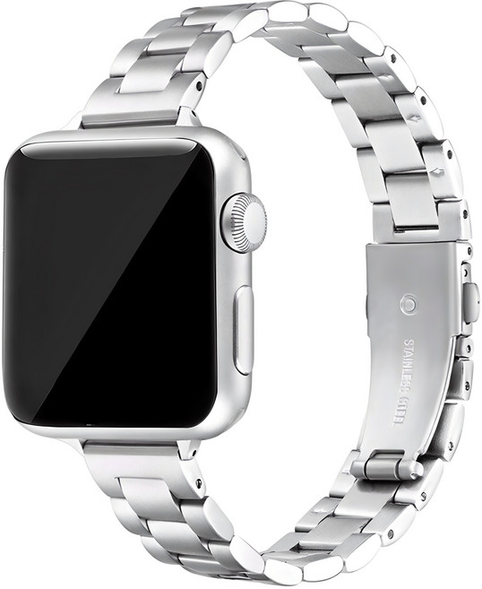 워치스탠다드애플워치호환가능여성용슬림메탈스트랩밴드38/40/41/42mm, 실버